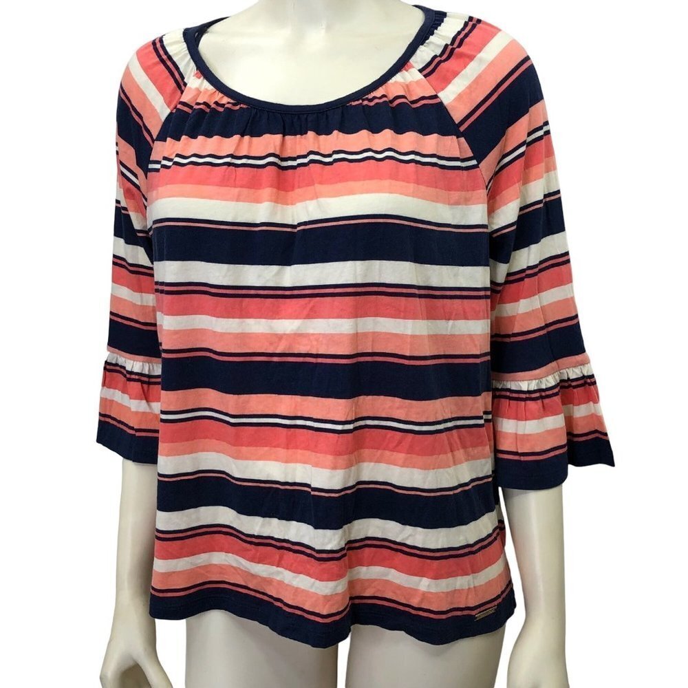 MICHAEL KORS RUFFLE ELBOW SLEEVE TOP MD